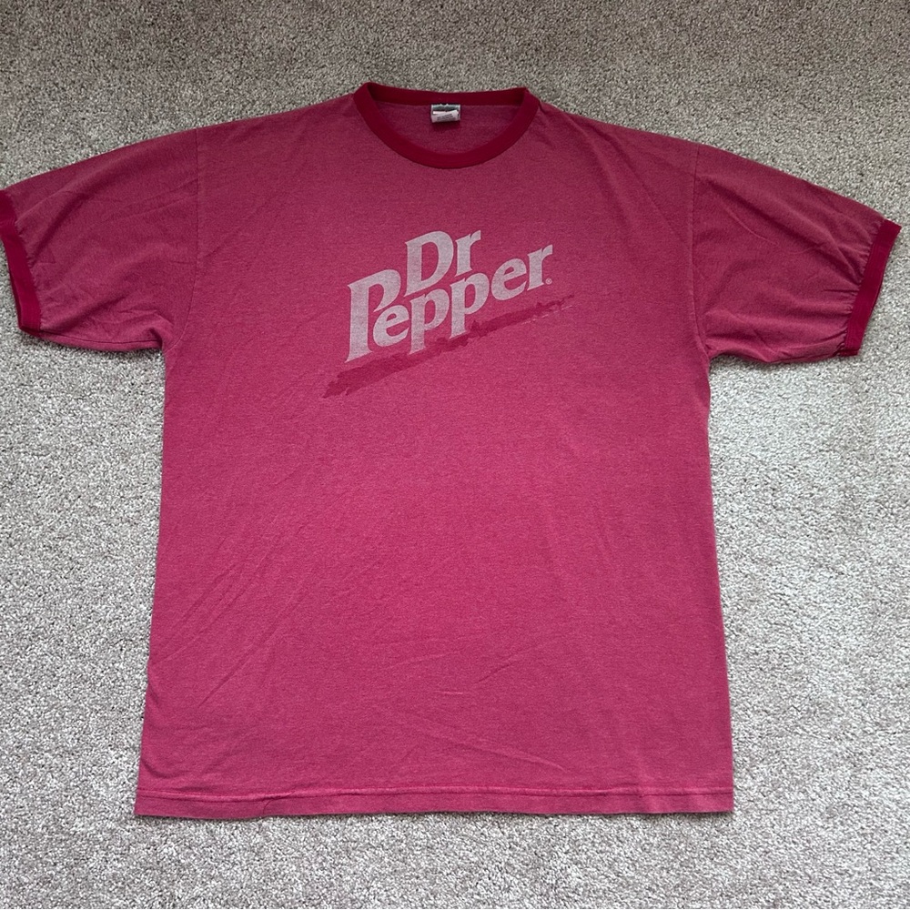 Vintage TNT Trau & Loevner Label Dr. Pepper T-Shirt Soda Pop Fader Size XL